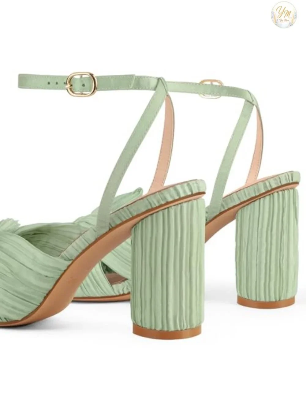 Women's Bow Knot Heeled Sandals Chunky Block Heel Ankle Strap